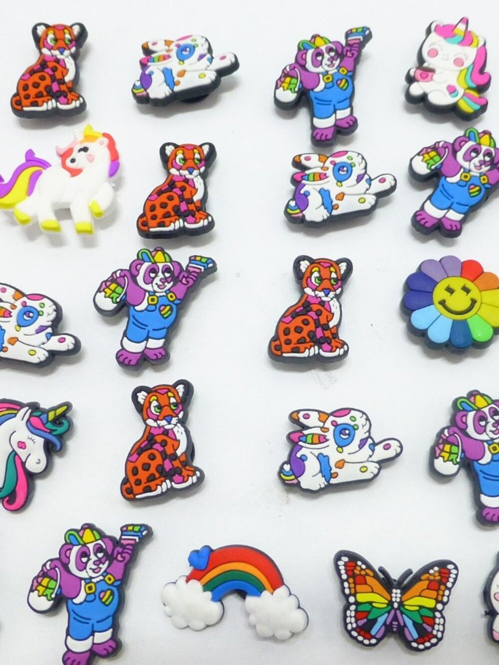 21 Lisa Frank more leopard unicorn panda croc shoe charm collection lot